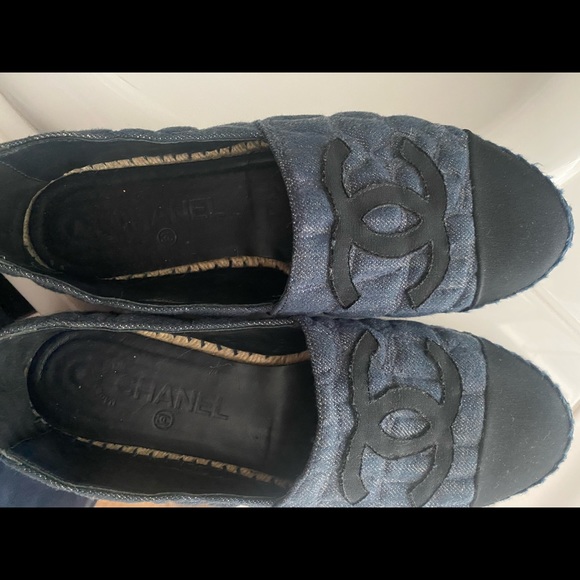 Chanel Denim Espadrilles size 9 basically new worn once have the box - Picture 1 of 3